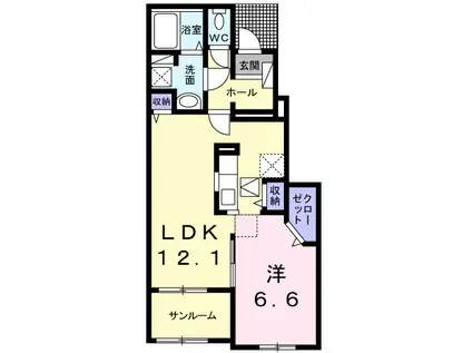 グランツ TA・TU・MI Ⅲ(1LDK/1階)の間取り写真