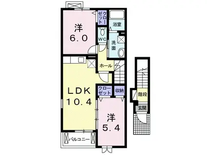 プラネット(2LDK/2階)の間取り写真