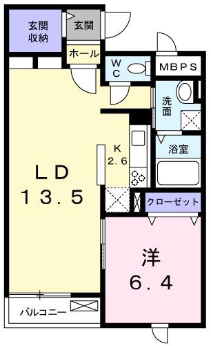 サンクレア(1LDK/1階)の間取り写真