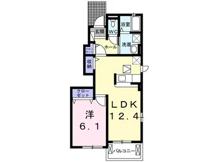 フィオーレ2016C(1LDK/1階)の間取り写真
