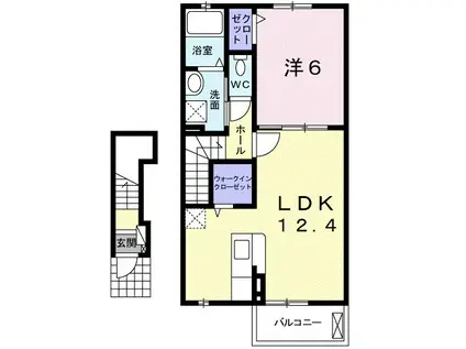 フォルテⅡ(1LDK/2階)の間取り写真