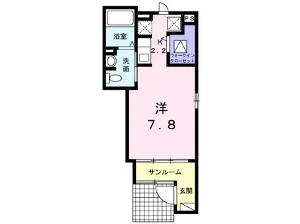 ジュネス CO-Z Ⅲ(1K/1階)の間取り写真