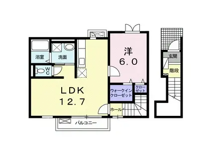 サルビア(1LDK/2階)の間取り写真
