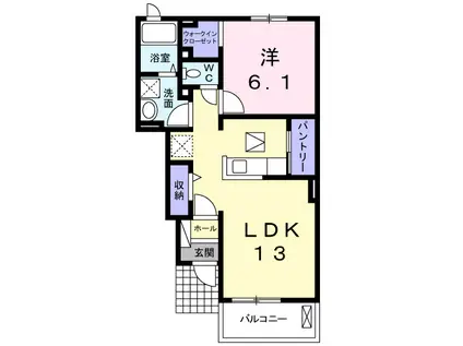 コージ クォーレⅡ(1LDK/1階)の間取り写真