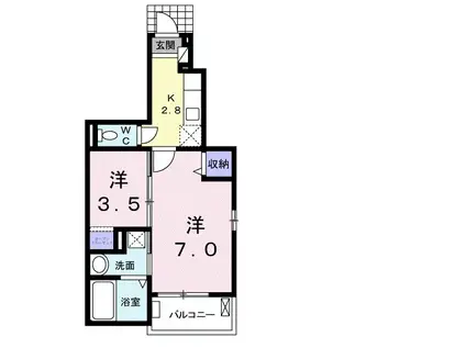 ヴィオラ カーサ(1K/1階)の間取り写真