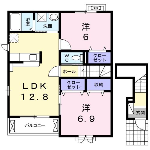 インサイドⅡ(2LDK/2階)の間取り写真