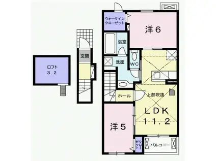 ハイツ・リバティ(2LDK/2階)の間取り写真