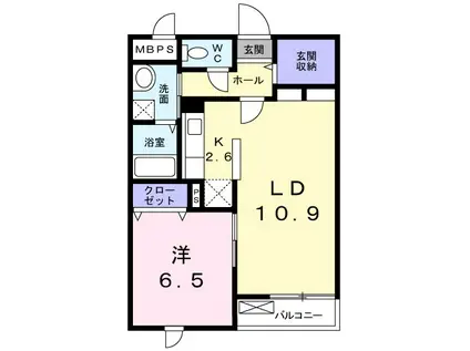 クレッシェンド・リリーⅡ(1LDK/2階)の間取り写真