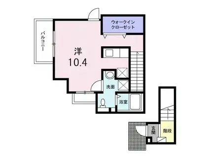 サンフローリッシュ Ⅱ(ワンルーム/2階)の間取り写真