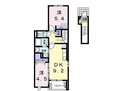 クールメゾン(2DK/2階)の間取り写真