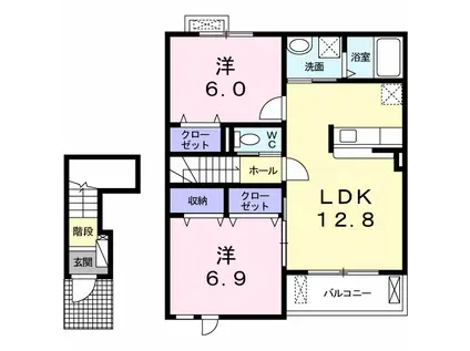 GLANZ.S(2LDK/2階)の間取り写真