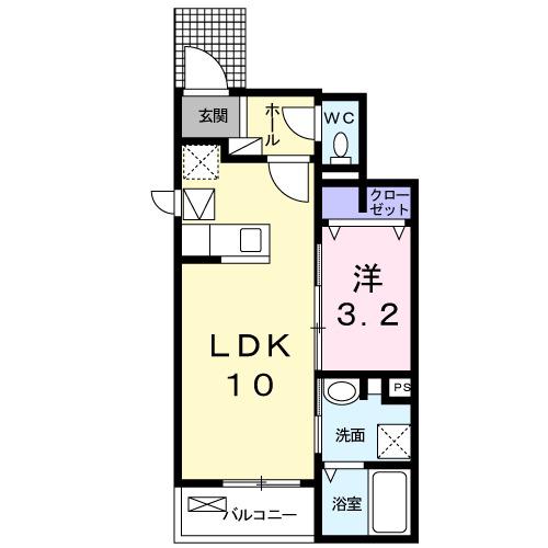 ボヌールⅠ(1LDK/1階)の間取り写真