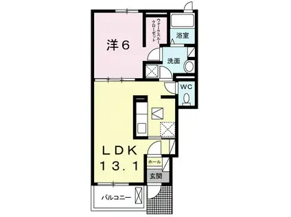 ビックベン Ⅰ(1LDK/1階)の間取り写真