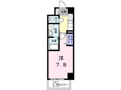 サンリバーアイランド(1K/3階)の間取り写真