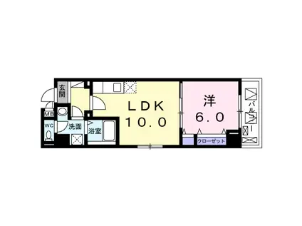 ビオレッテ山吹(1LDK/5階)の間取り写真