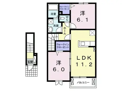 がーでんはうすY・Ⅲ(2LDK/2階)の間取り写真