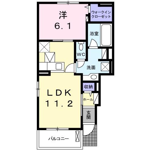 グランディアス.Ⅵ(1LDK/1階)の間取り写真