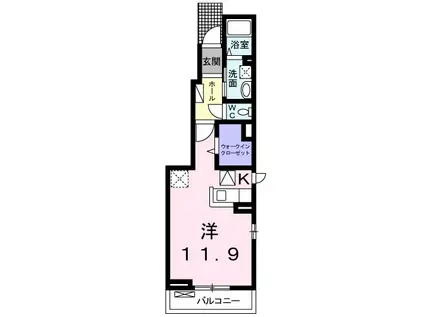 スクエア名東Ⅰ(ワンルーム/1階)の間取り写真