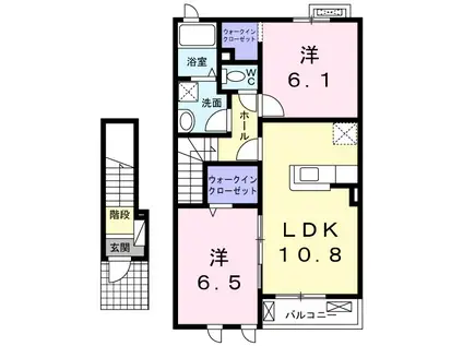 ボニート C(2LDK/2階)の間取り写真