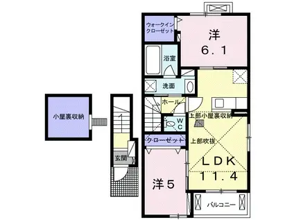 ベルフェリシア(2LDK/2階)の間取り写真