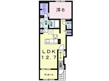 スプリングフィールドⅢ(1LDK/1階)の間取り写真