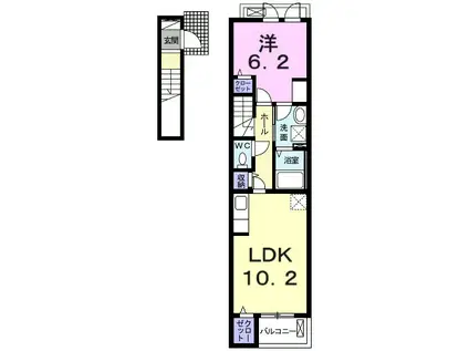アルシオーネⅠ(1LDK/2階)の間取り写真