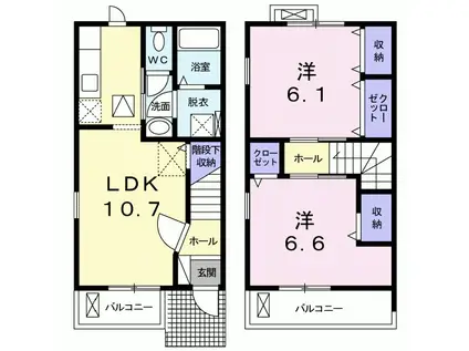エスポワール(2LDK/1階)の間取り写真