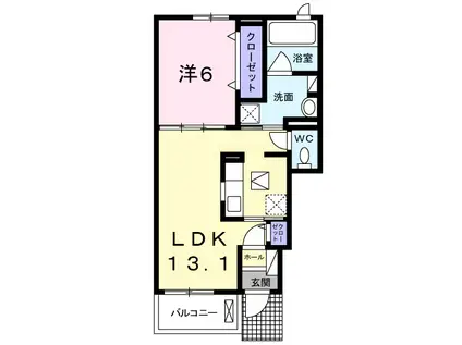 レジデンス リオ Ⅲ(1LDK/1階)の間取り写真