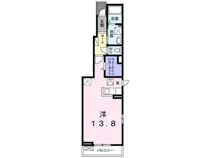 マローネ 参号館(ワンルーム/1階)の間取り写真