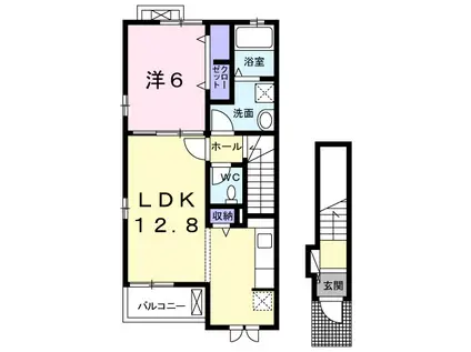 パルタージュ(1LDK/2階)の間取り写真