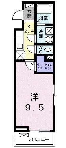 エスポワメゾンⅢ(1K/2階)の間取り写真