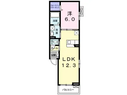 コモド・カーサ(1LDK/2階)の間取り写真