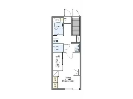 レオパレスMS(1K/1階)の間取り写真