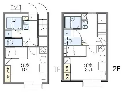 レオパレス巴江(1K/1階)の間取り写真