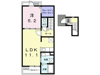 クリスタル・レジデンスⅡ(1LDK/2階)の間取り写真