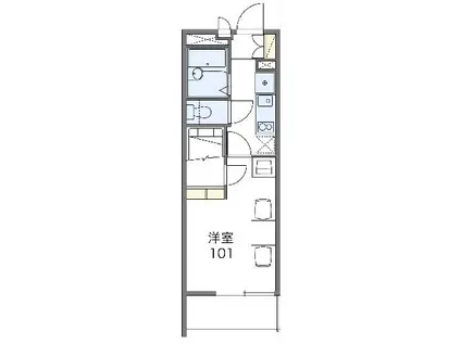 レオパレスRIVER LAND(1K/3階)の間取り写真