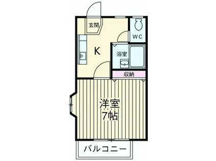 メゾン草薙Ⅴ(1K/2階)の間取り写真