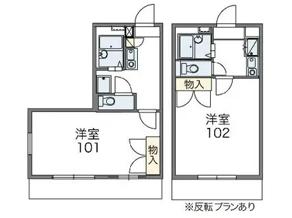 レオパレス金屋橋(1K/1階)の間取り写真