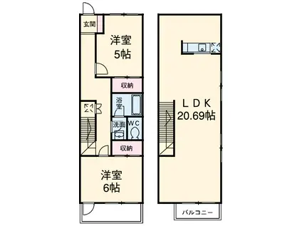 さくらコート(2LDK)の間取り写真