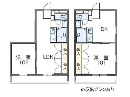 レオパレスUNO(1DK/1階)の間取り写真
