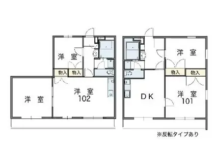 レオパレスGREEN・VIEW(2DK/3階)の間取り写真