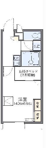 レオパレスタウンコート内原(1K/1階)の間取り写真