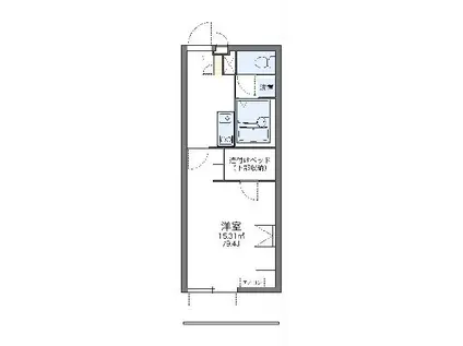 レオパレスレオテクノポリス(1K/3階)の間取り写真