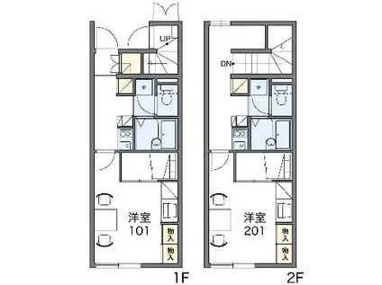 レオパレスイナバウアー2006(1K/2階)の間取り写真