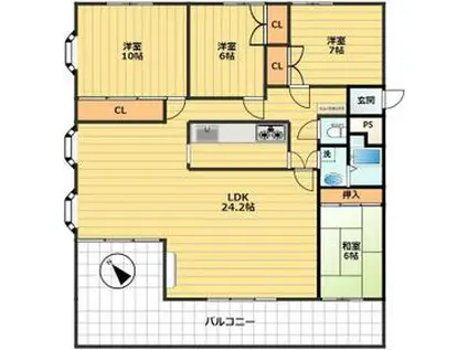 ヴェルデ山王(4LDK/2階)の間取り写真