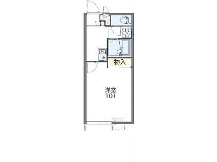 レオパレスむっく(1K/1階)の間取り写真