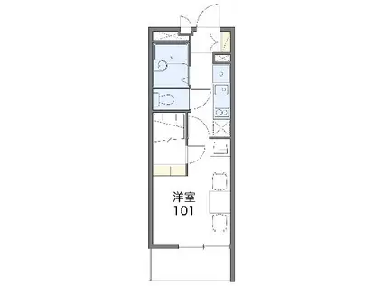 レオパレスサザンクロス海老塚(1K/3階)の間取り写真