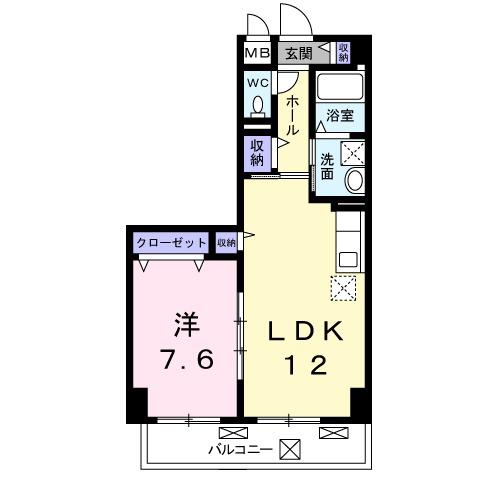 グランユニゾン(1LDK/1階)の間取り写真