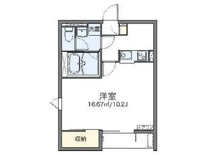 レオネクストエンメイバシ(1K/2階)の間取り写真