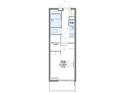 レオパレスアクア(1K/3階)の間取り写真